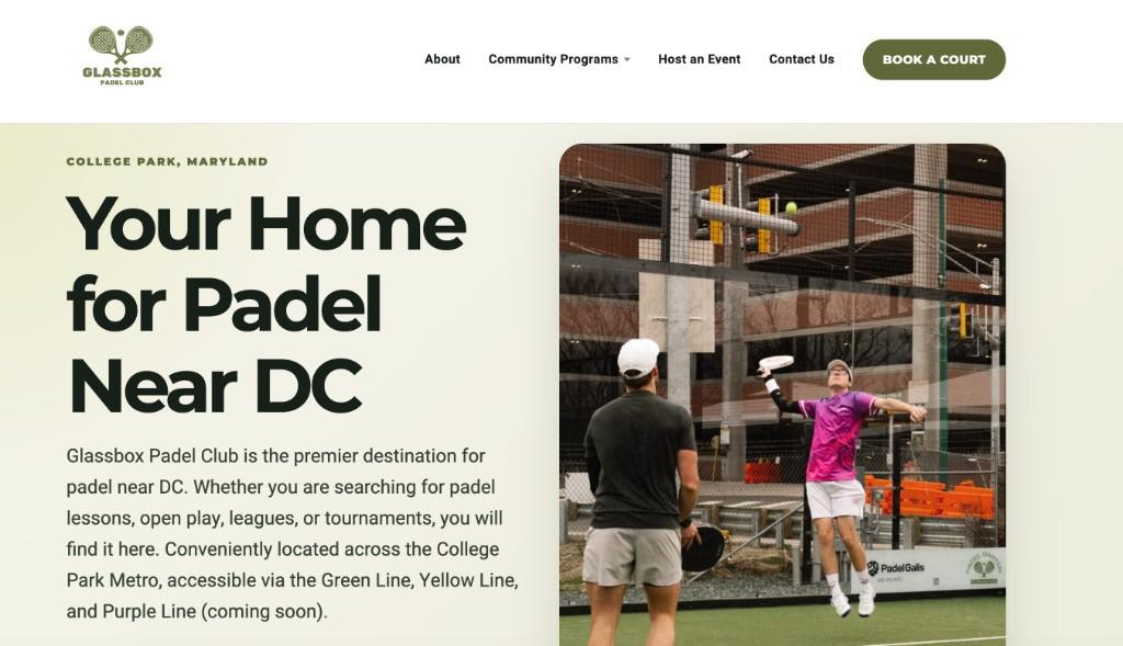 Glassbox Padel Club desktop